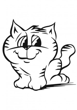 Cat Coloring Pages. Print 100 Black and White Pictures for Free