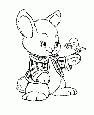 Easter Bunny Coloring Pages | BlueBonkers - Fuzzy Bunny free ...