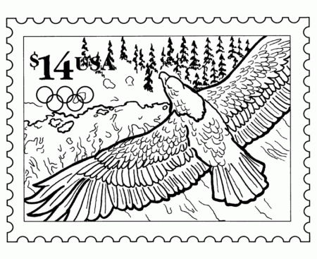 BlueBonkers: Bald Eagle Stamp - USPS Nature Stamp Coloring Pages - Birds