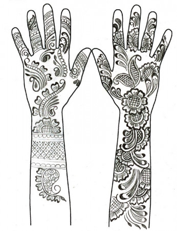 Henna Hand Coloring Page