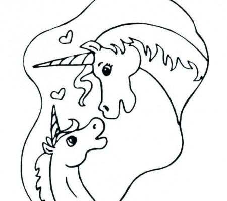 Coloring Pages | Mom and Baby Unicorn Coloring Pages