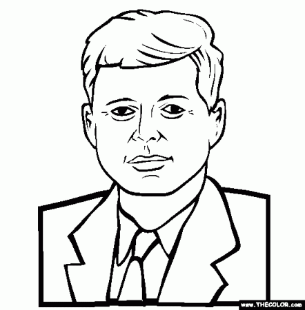 John F Kennedy Online Coloring Page