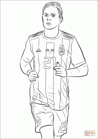 Paulo Dybala coloring page | Free Printable Coloring Pages