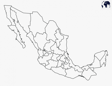 Printable Blank Mexico Map with Outline, Transparent PNG Map | Mexico map,  Map, Map quilt