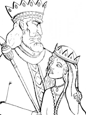 King Of Persia And Queen Esther In Purim Coloring Page - Download & Print  Online Coloring Pages for Free | Color Nimbus
