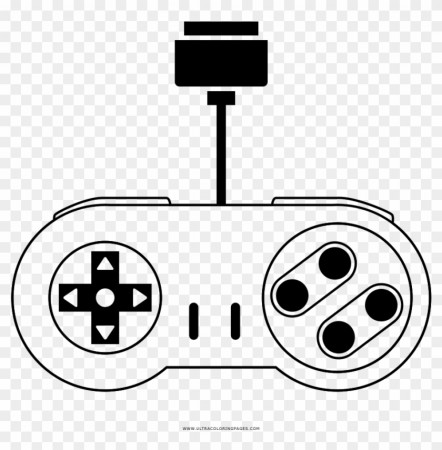 Super Nintendo Controller Coloring Page - Game Controller Clipart  (#1304361) - PikPng