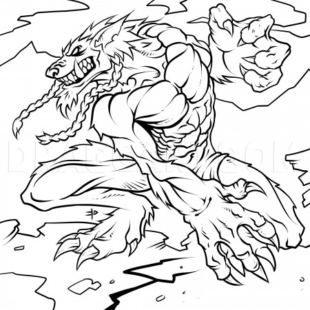 How to Draw a Worgen, World of Warcraft, Coloring Page, Trace Drawing