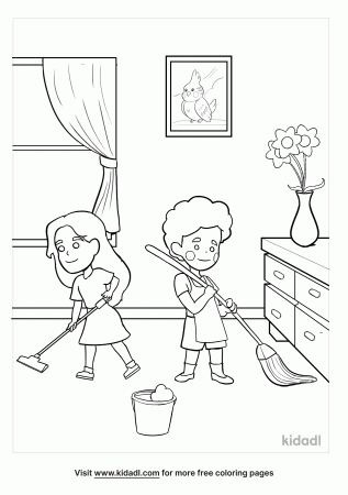 Cleaning Room Coloring Pages | Free At-home Coloring Pages | Kidadl