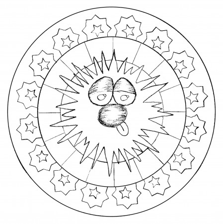 Mandala with smiling face - Easy Mandalas for kids - 100% Mandalas Zen &  Anti-stress