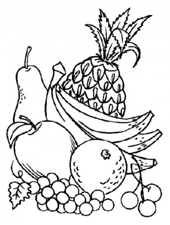 A Pile Of Fresh Fruits Coloring Page : Kids Play Color | Fruit coloring  pages, Fruit coloring, Fruit coloring page
