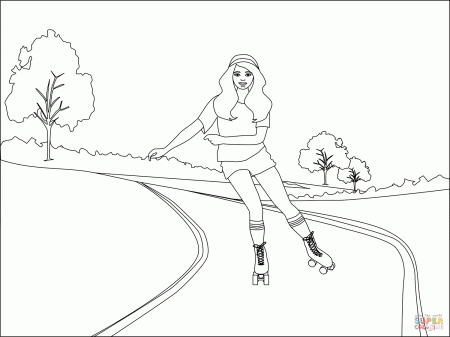 Roller Skating coloring page | Free Printable Coloring Pages