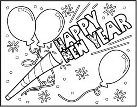 Happy new year coloring pages to download and print for free