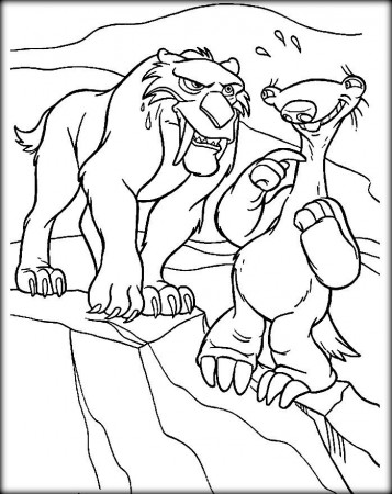 Manny Ice Age Animals Coloring Pictures for Kids - Color Zini
