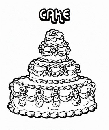 Coloring Pages of Very Beautiful Cake | HelloColoring.com 