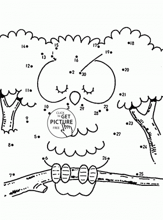 coloring ~ Owl Connect The Dots Coloring Pages For Kids Dot ...