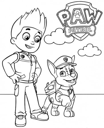Ryder and Chase to color Paw Patrol new coloring page