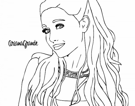 Colored page Ariana Grande with necklace painted by User not ...