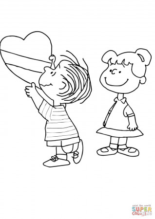 Charlie Brown Valentine coloring page | Free Printable Coloring Pages