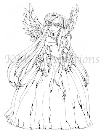 PRINTABLE INSTANT DOWNLOAD Angel Sapphire Colouring Page - Etsy.de