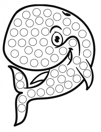 Whale Dot Marker Coloring Page - Free Printable Coloring Pages for Kids