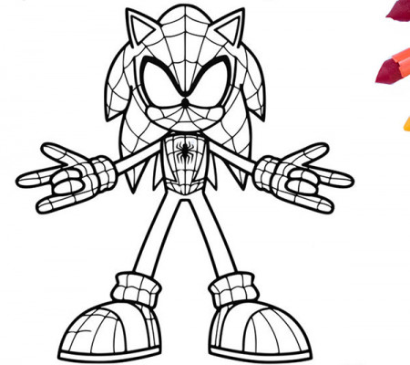 Sonic the hedgehog 2 as Spiderman coloring pages - how to draw | findpea.com