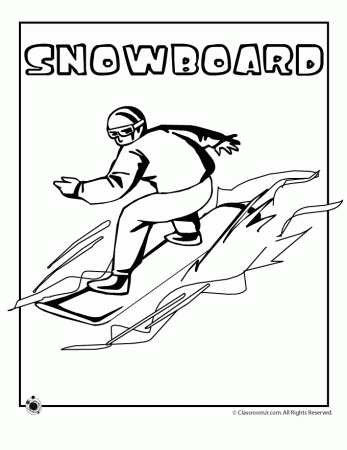 Snowboarding Coloring Page | Woo! Jr. Kids Activities