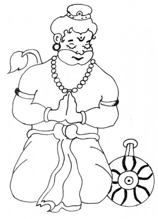 Bal Hanuman coloring printable page 1 for kids