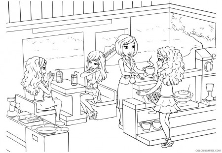 lego friends coloring pages at cafe Coloring4free - Coloring4Free.com