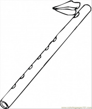 Coloring Pages Flute And Lips (Entertainment > Instruments) - free 