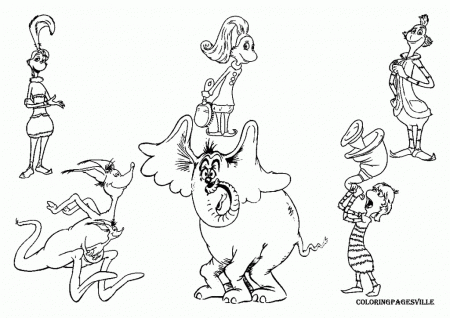 Dr. Seuss Characters Coloring Pages - Free Coloring Pages For 