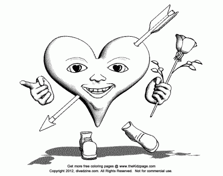 Heart with a Flower - Free Valentine's Day Coloring Pages for Kids 