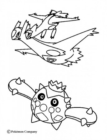 POKEMON BATTLES coloring pages - Latios and Cacnea