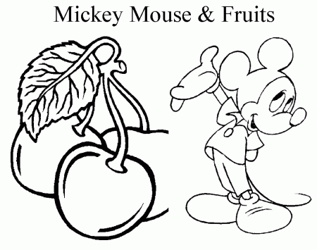 Disney Mickey Mouse & Fruits Coloring Pages | Learn To Coloring