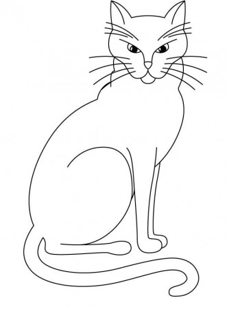 Big Cat Who Is Angry Coloring Page | Cat and Dog drawings