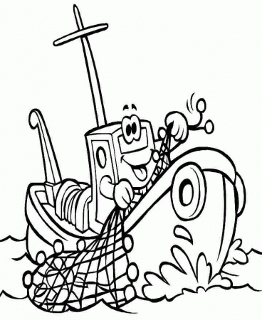 Free Colouring Pages Transportation Boat For Little Kids - #