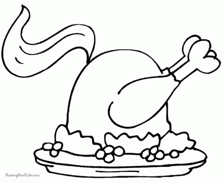 Free Thanksgiving dinner coloring page - 008
