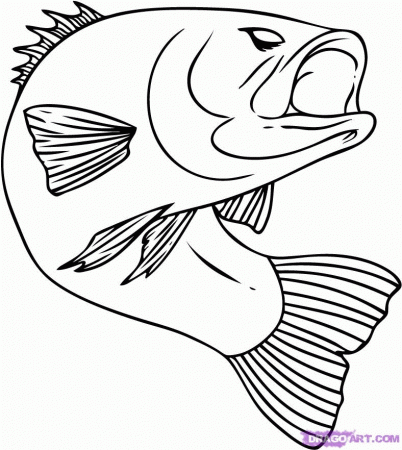 bass fishing Colouring Pages