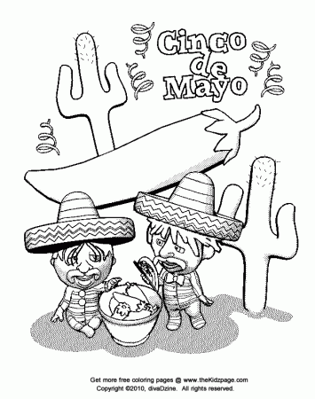 Cinco Demayo Coloring Pages For Children - Free Printable Coloring 