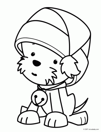 Christmas Puppy Coloring Pages