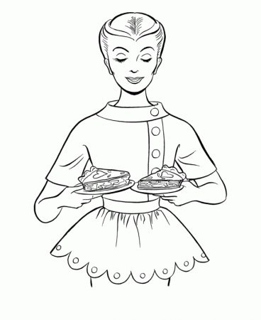 Thanksgiving Dinner Coloring Page Sheets - Mom's pie for all 