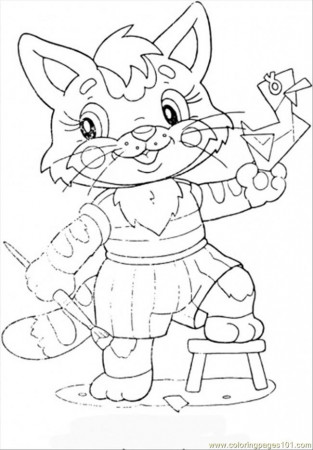 Coloring Pages Kitten (Education > Preschool Study) - free 