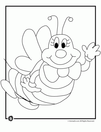 Honey Bee Coloring - Kids Colouring Pages