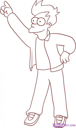 philip fry Colouring Pages