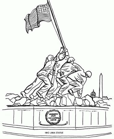 Memorial Day Coloring Pages - Iwo Jima Statue Coloring Pages ...