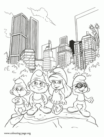 The Smurfs - Smurfs in New York coloring page