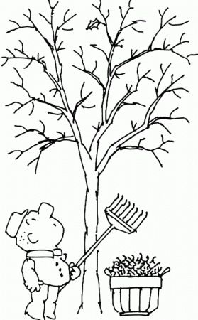 Tree without leaves coloring page to print and download for kids ...