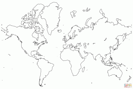 Blank Map of the World coloring page | Free Printable Coloring Pages