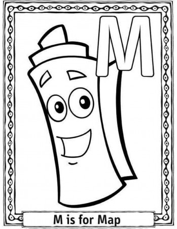 M Is For Map Free Alphabet Coloring Pages | Alphabet Coloring ...