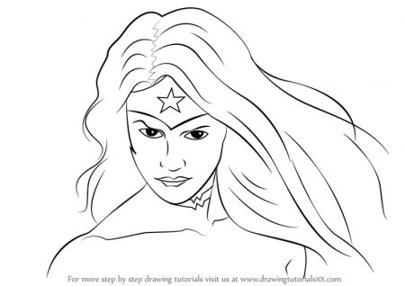 Wonder Woman face coloring page