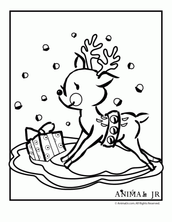 Christmas Printables: Cartoon Reindeer Coloring Pages | Animal Jr.